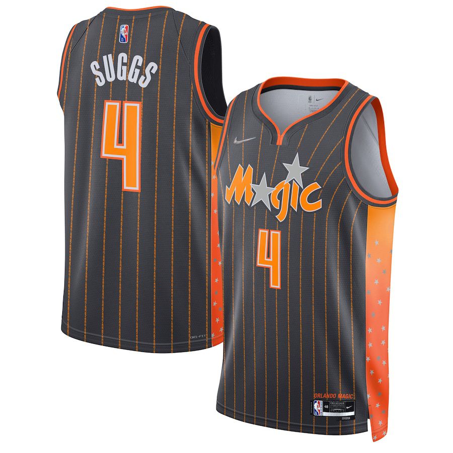 Men Orlando Magic #4 Jalen Suggs Nike Anthracite City Edition Swingman NBA Jersey